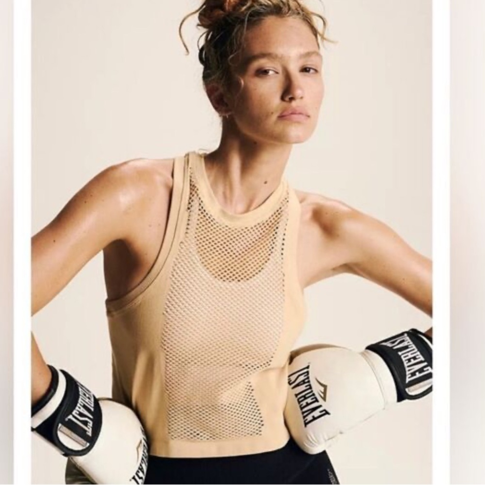 Free People Movement Mesh in Session Tank Top in Tan size XS/ S